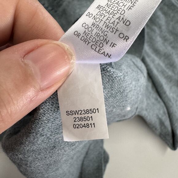 J Jill Sweater Womens XS Gray Green Pullover V Neck Cotton Blend Knit Top - Picture 5 of 8